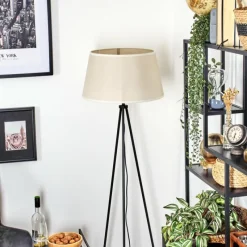 Lampes En Tissu-hofstein Bassagoda Lampadaire beige, Blanc, 1 lumière
