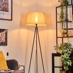 Lampes En Tissu-hofstein Bassagoda Lampadaire beige, Blanc, 1 lumière