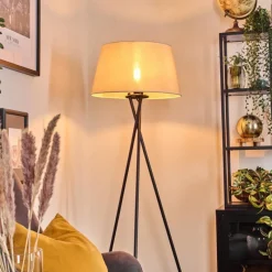 Lampes En Tissu-hofstein Bassagoda Lampadaire beige, Blanc, 1 lumière