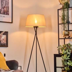 Lampes En Tissu-hofstein Bassagoda Lampadaire beige, Blanc, 1 lumière