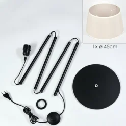 Lampes En Tissu-hofstein Bassagoda Lampadaire beige, Blanc, 1 lumière