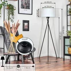 Lampes En Tissu-hofstein Bassagoda Lampadaire Blanc, 1 lumière