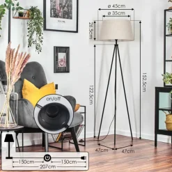 Lampes En Tissu-hofstein Bassagoda Lampadaire Blanc, 1 lumière