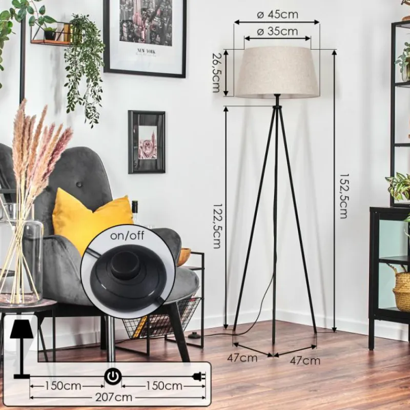 Lampes En Tissu-hofstein Bassagoda Lampadaire Blanc, 1 lumière