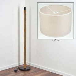 Lampes En Tissu-hofstein Bassagoda Lampadaire Brun, Écru, Noir, 1 lumière