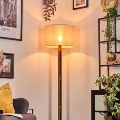 Lampes En Tissu-hofstein Bassagoda Lampadaire Brun, Écru, Noir, 1 lumière