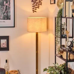 Lampes En Tissu-hofstein Bassagoda Lampadaire Brun, Écru, Noir, 1 lumière