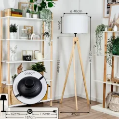 Lampes En Tissu-hofstein Bassagoda Lampadaire Écru, 1 lumière