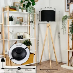 Lampes En Tissu-hofstein Bassagoda Lampadaire Écru, 1 lumière