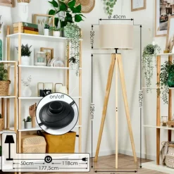 Lampes En Tissu-hofstein Bassagoda Lampadaire Écru, 1 lumière