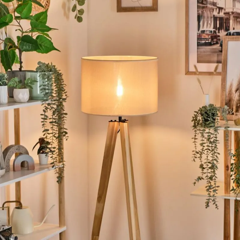 Lampes En Tissu-hofstein Bassagoda Lampadaire Écru, 1 lumière