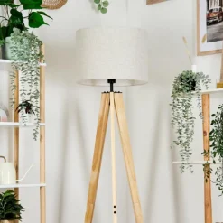 Lampes En Tissu-hofstein Bassagoda Lampadaire Écru, 1 lumière