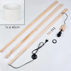 Lampes En Tissu-hofstein Bassagoda Lampadaire Écru, 1 lumière