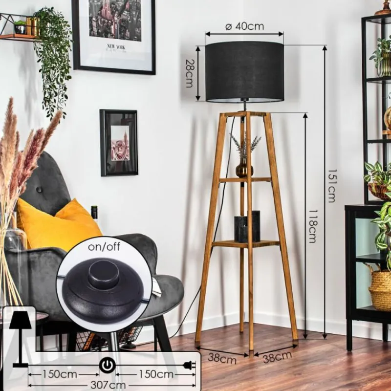 Lampes En Tissu-hofstein Bassagoda Lampadaire Écru, 1 lumière