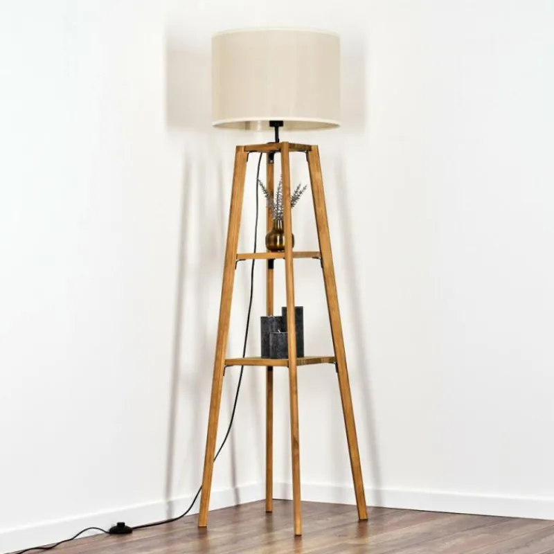 Lampes En Tissu-hofstein Bassagoda Lampadaire Écru, 1 lumière