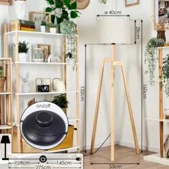 Lampes En Tissu-hofstein Bassagoda Lampadaire Écru, 1 lumière