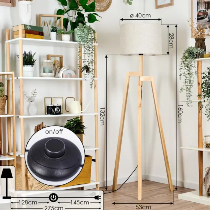 Lampes En Tissu-hofstein Bassagoda Lampadaire Écru, 1 lumière