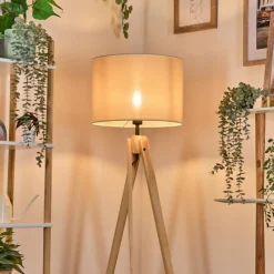 Lampes En Tissu-hofstein Bassagoda Lampadaire Écru, 1 lumière