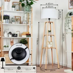 Lampes En Tissu-hofstein Bassagoda Lampadaire Écru, 1 lumière