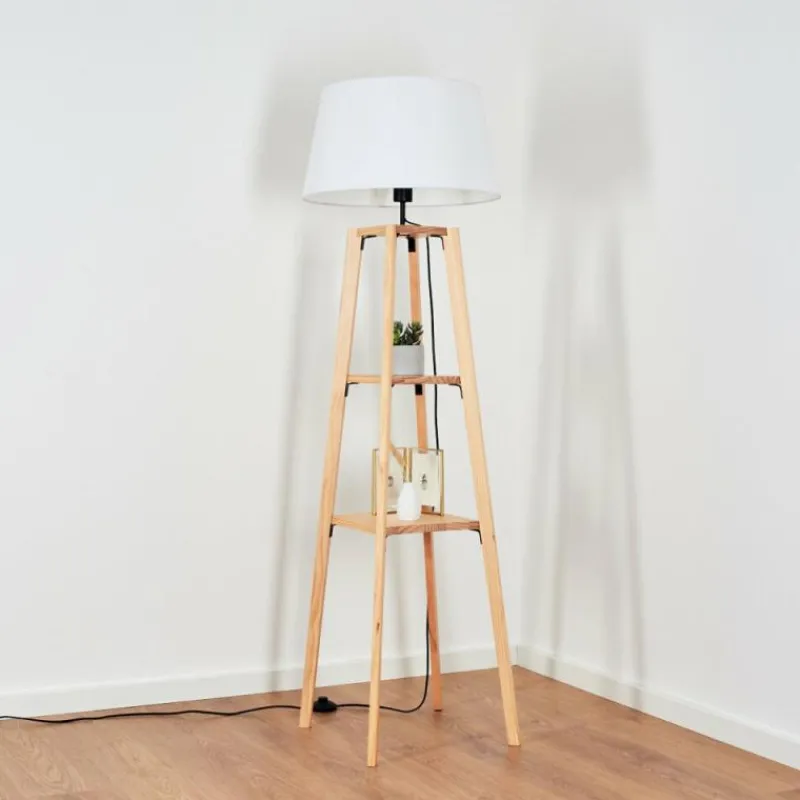 Lampes En Tissu-hofstein Bassagoda Lampadaire Écru, 1 lumière