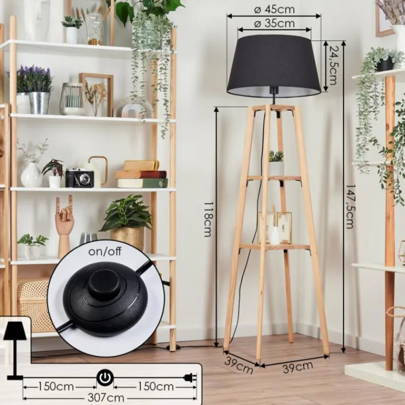 Lampes En Tissu-hofstein Bassagoda Lampadaire Écru, 1 lumière