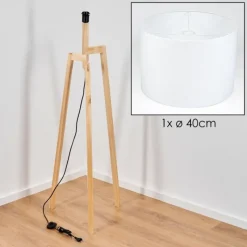 Lampes En Tissu-hofstein Bassagoda Lampadaire Écru, 1 lumière