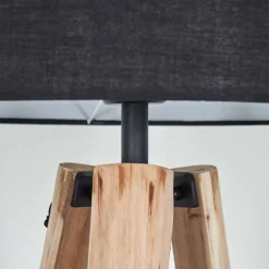 Lampes En Tissu-hofstein Bassagoda Lampadaire Écru, Noir, 1 lumière