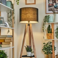 Lampes En Tissu-hofstein Bassagoda Lampadaire Écru, Noir, 1 lumière