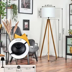 Lampes En Tissu-hofstein Bassagoda Lampadaire Écru, 1 lumière