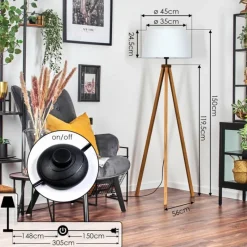 Lampes En Tissu-hofstein Bassagoda Lampadaire Écru, 1 lumière