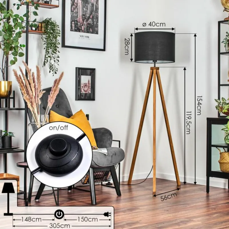 Lampes En Tissu-hofstein Bassagoda Lampadaire Écru, 1 lumière