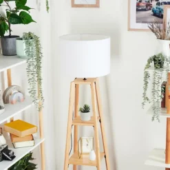 Lampes En Tissu-hofstein Bassagoda Lampadaire Écru, 1 lumière