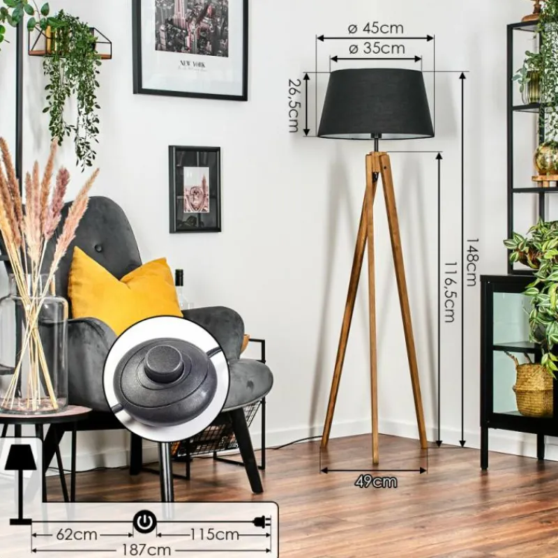 Lampes En Tissu-hofstein Bassagoda Lampadaire Écru, 1 lumière