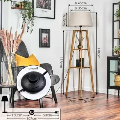 Lampes En Tissu-hofstein Bassagoda Lampadaire Écru, 1 lumière