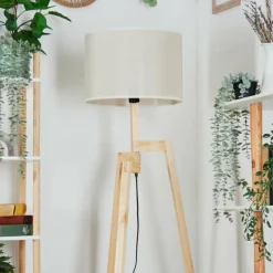 Lampes En Tissu-hofstein Bassagoda Lampadaire Écru, 1 lumière