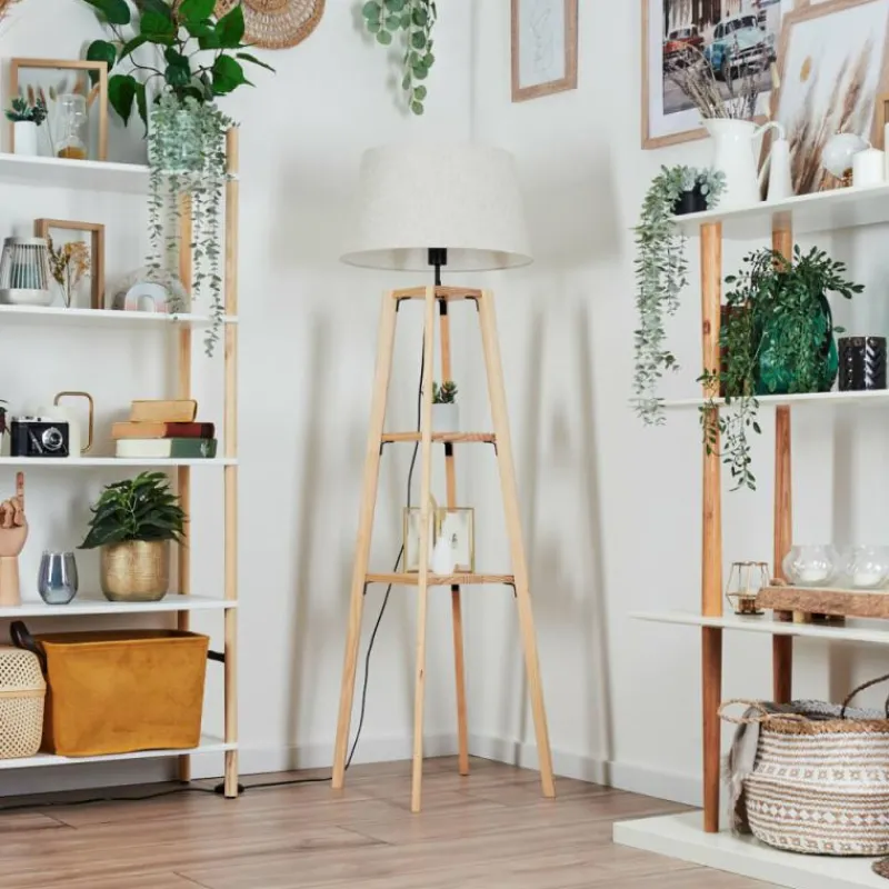 Lampes En Tissu-hofstein Bassagoda Lampadaire Écru, 1 lumière