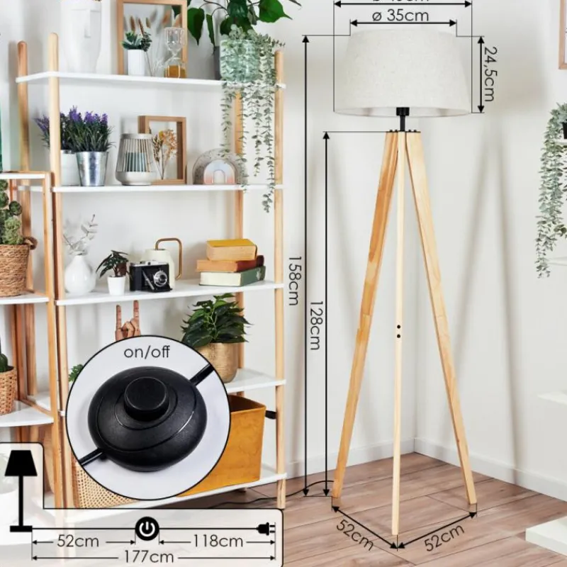 Lampes En Tissu-hofstein Bassagoda Lampadaire Écru, 1 lumière