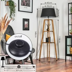 Lampes En Tissu-hofstein Bassagoda Lampadaire Écru, 1 lumière