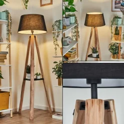 Lampes En Tissu-hofstein Bassagoda Lampadaire Écru, Noir, 1 lumière