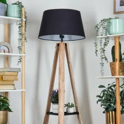 Lampes En Tissu-hofstein Bassagoda Lampadaire Écru, Noir, 1 lumière