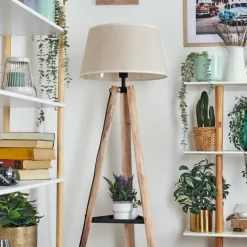 Lampes En Tissu-hofstein Bassagoda Lampadaire Écru, Noir, 1 lumière