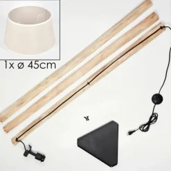 Lampes En Tissu-hofstein Bassagoda Lampadaire Écru, Noir, 1 lumière