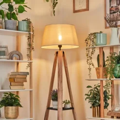 Lampes En Tissu-hofstein Bassagoda Lampadaire Écru, Noir, 1 lumière