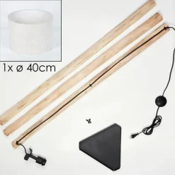 Lampes En Tissu-hofstein Bassagoda Lampadaire Écru, Noir, 1 lumière