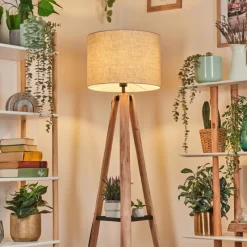 Lampes En Tissu-hofstein Bassagoda Lampadaire Écru, Noir, 1 lumière