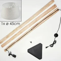 Lampes En Tissu-hofstein Bassagoda Lampadaire Écru, Noir, 1 lumière