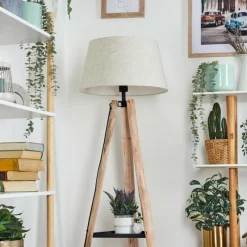 Lampes En Tissu-hofstein Bassagoda Lampadaire Écru, Noir, 1 lumière