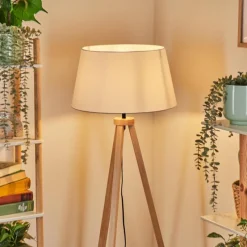 Lampes En Tissu-hofstein Bassagoda Lampadaire Écru, 1 lumière