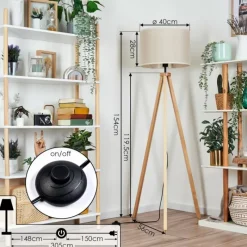 Lampes En Tissu-hofstein Bassagoda Lampadaire Écru, 1 lumière