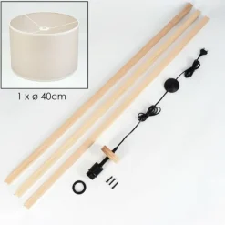 Lampes En Tissu-hofstein Bassagoda Lampadaire Écru, 1 lumière